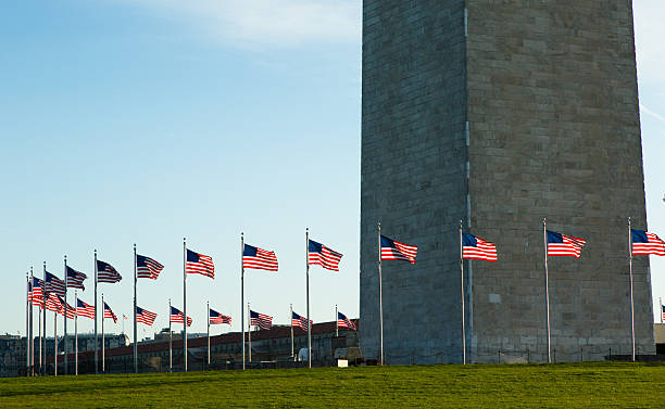 istock Flags Fluttering in the Breeze at the Washington Monument 473616100