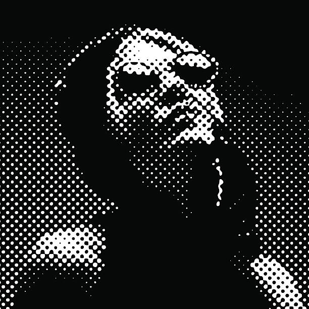 halftone wzór.   portret francuski diva - diva stock illustrations