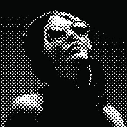 Halftone Pattern. Portrait of a French Diva.