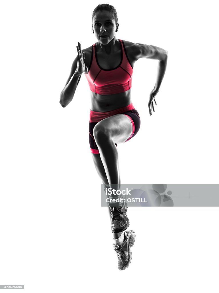 Frau Läufer jogger Laufen Joggen silhouette - Lizenzfrei Rennen - Körperliche Aktivität Stock-Foto