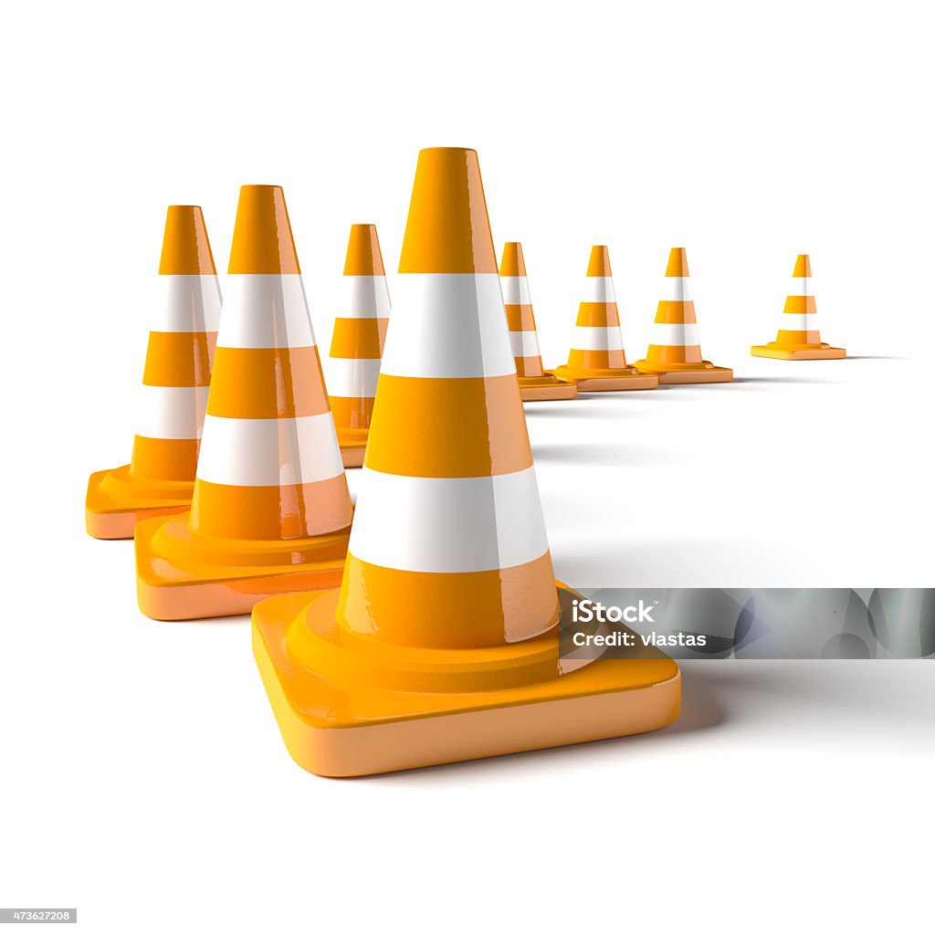 Cone traffic Traffic cone on the white background. 3D rendered image. 2015 Stock Photo