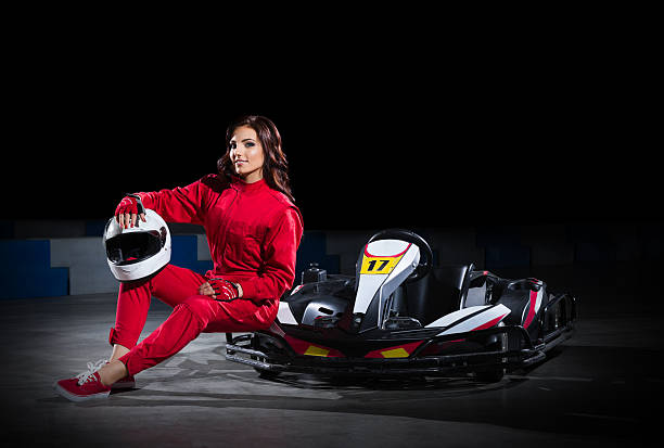 istock Young girl karting racer 473627644