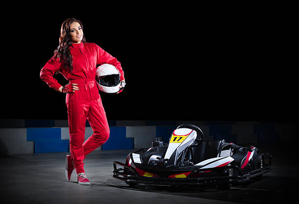 istock Young girl karting racer 473627676