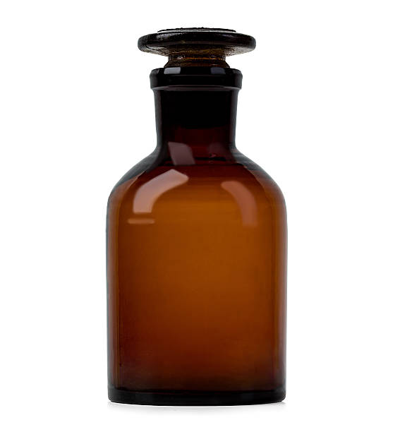 istock Old pharmacy bottle for medicines isolated on white background 473637578