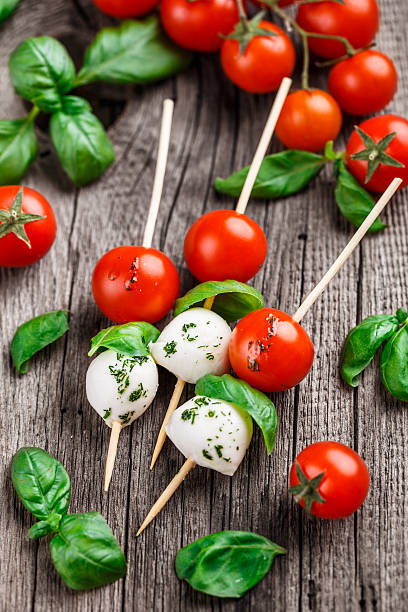 istock Skewers with tomato, basil and mozarella 473642224