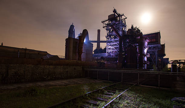 landscape park duisburg germany at night landschaftspark duisburg germany at night landschaftspark duisburg nord stock pictures, royalty-free photos & images