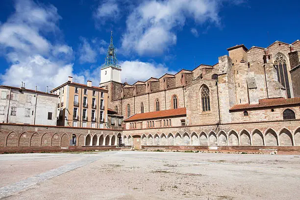 Campo Santo and Cathedral of Perpignan, Languedoc-Roussillon, France.