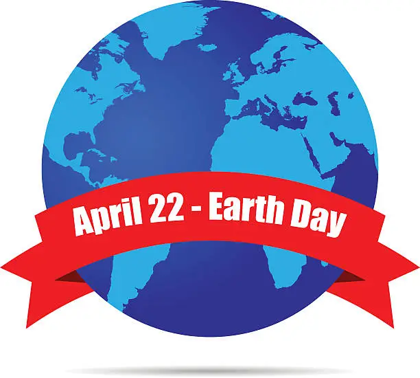 Vector illustration of Earth Globe, Earth Day April 22 vector illustration