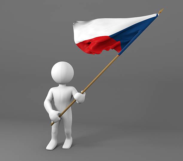 istock Character holding Czech Republic flag 473659156