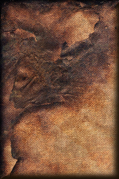 istock Artist Cotton Duck Canvas Burnt Vignette Grunge Texture 473659450