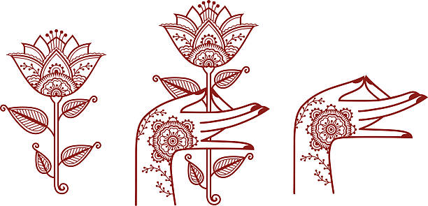 illustrazioni stock, clip art, cartoni animati e icone di tendenza di elementi di stile indiano - indian symbol