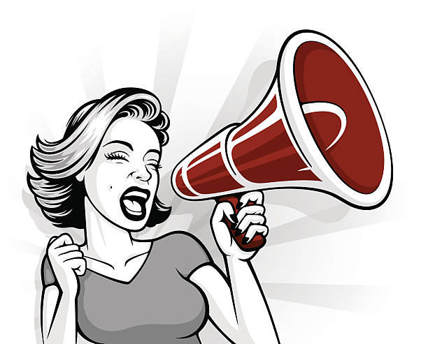 Woman with megaphone