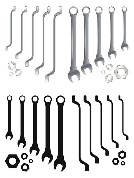 spanners 위해 - socket wrench stock illustrations