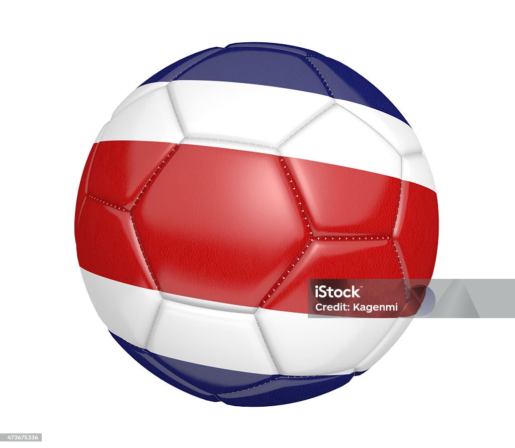 Bola de futebol ou futebol, com a bandeira da Costa Rica - Foto de stock de 2015 royalty-free