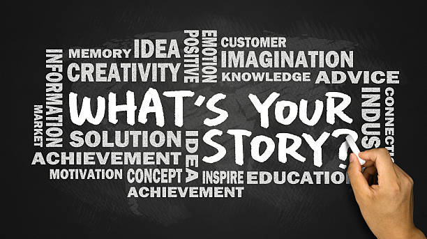 istock what's your story hand drawing on blackboard 473676466