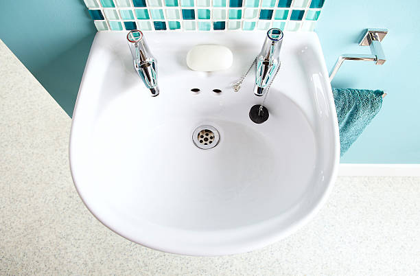 White sink in contemporary home bathroom