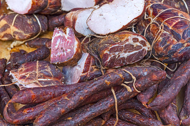 istock Rural Polish sausages and hams 473678244
