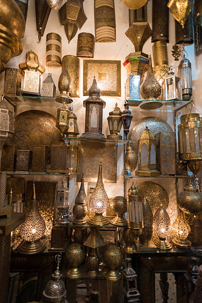 istock Assorted Moroccan handamde metal lamps in a Moroccan Souk 473681788