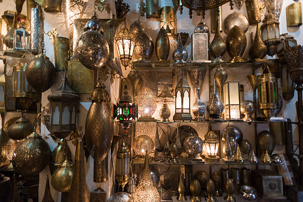 istock Assorted Moroccan handamde metal lamps in a Moroccan Souk 473681792