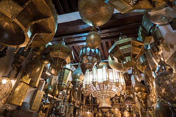 istock Assorted Moroccan handamde metal lamps in a Moroccan Souk 473681796