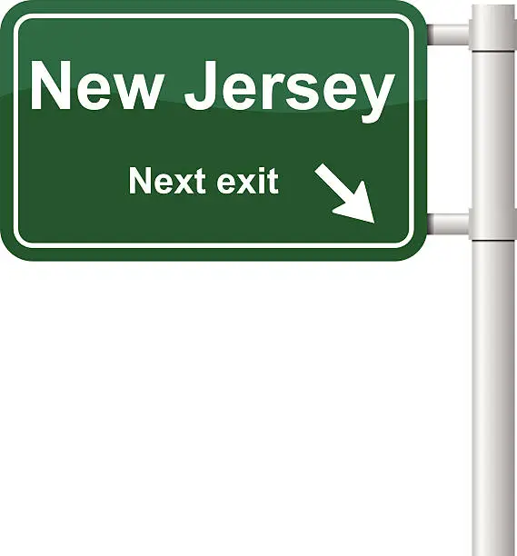 Vector illustration of New Jersey next exit signal vector