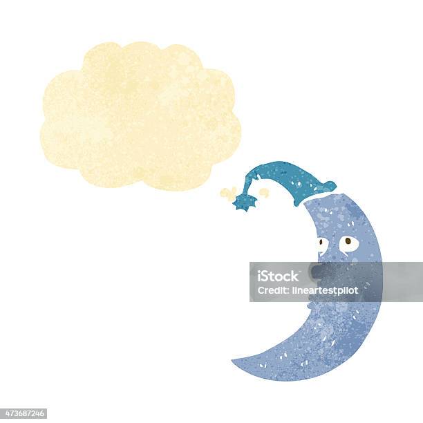 Sleepy Moon Comic Mit Gedankenblase Stock Vektor Art und mehr Bilder von 2015 - 2015, Bizarr, ClipArt