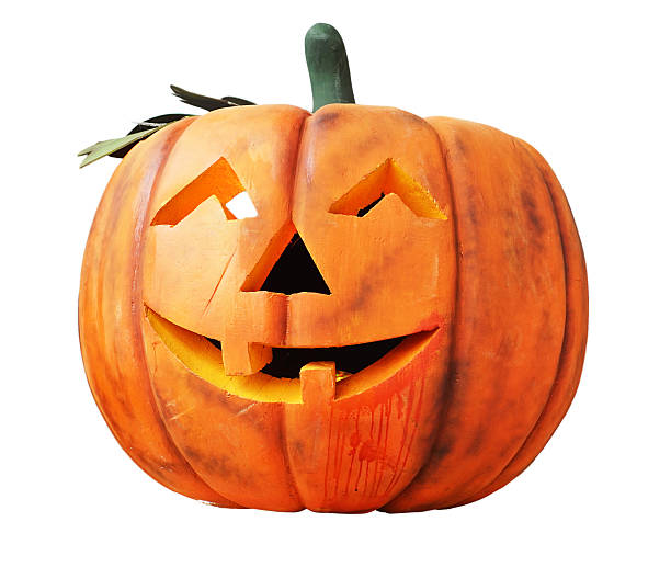 istock halloween scary pumpkin on white background 473688240