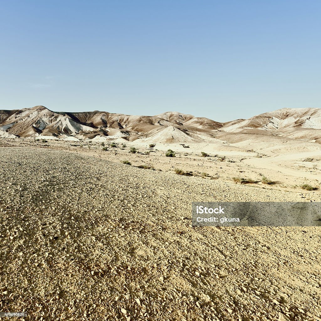 Judean Desert Judean Desert on the West Bank of the Jordan River, Retro Image Filtered Style 2015 Stock Photo