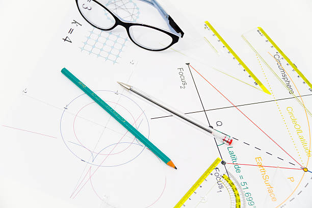 istock Business Architectural project, pair of compasses, glasses, rule 473703034