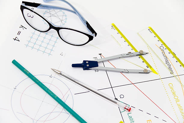 istock Business Architectural project, pair of compasses, glasses, rule 473703056