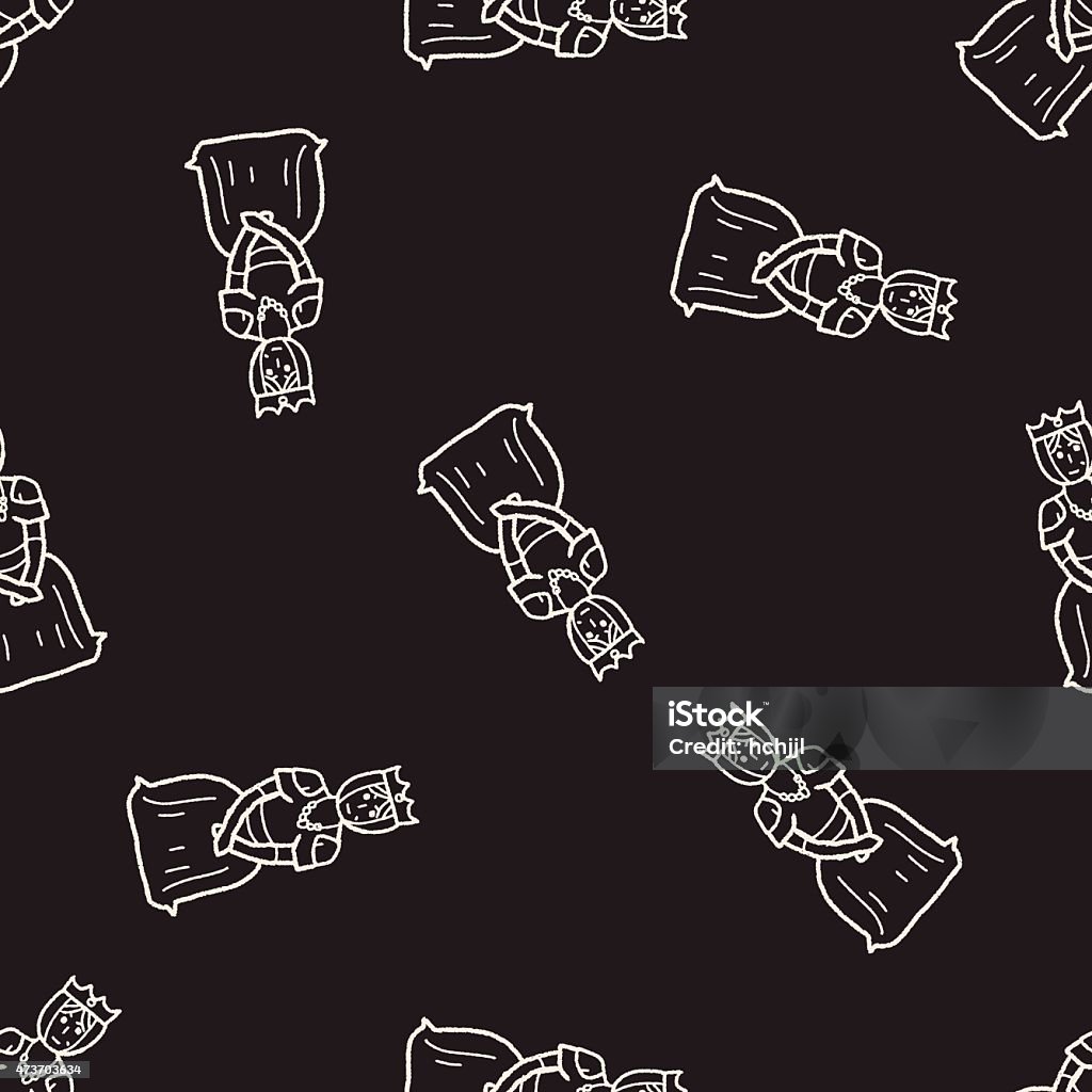 Queen Doodle Seamless Pattern Background Stock Illustration - Download ...
