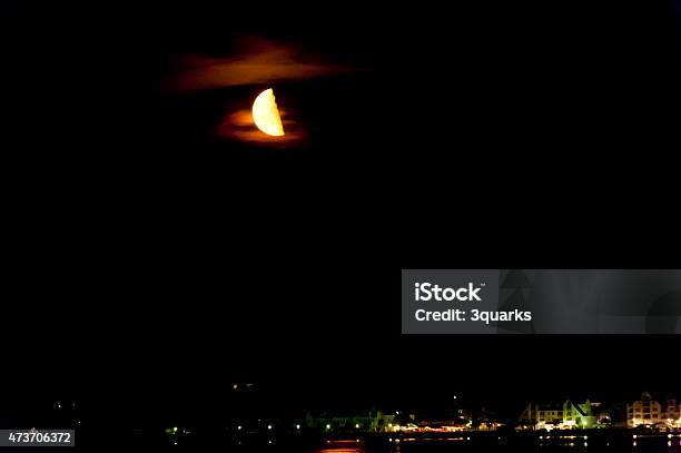 Moonlight Night Stock Photo - Download Image Now - 2015, Baltic Sea, Crescent