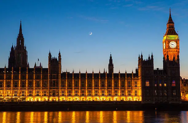 Photo of Houses of Parliament in London at Dusk