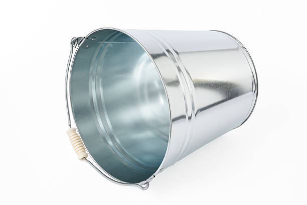 istock Isolated shot of lying tin bucket on white background 473709558