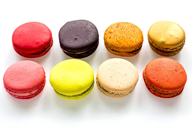 istock French colorful macarons on white background 473711680