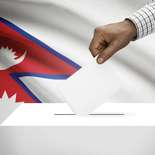 istock Ballot box with national flag on background series - Nepal 473718852