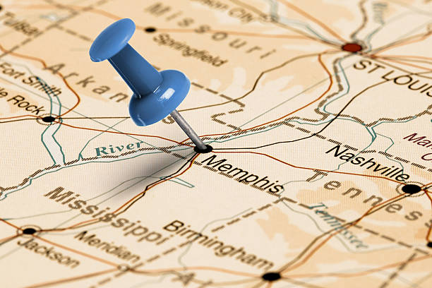 Location Memphis. Blue pin on the map.