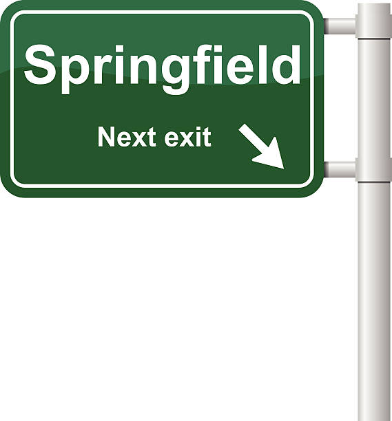 спрингфилд следующий выезд сигнал вектор - дорожный отражатель stock illustrations