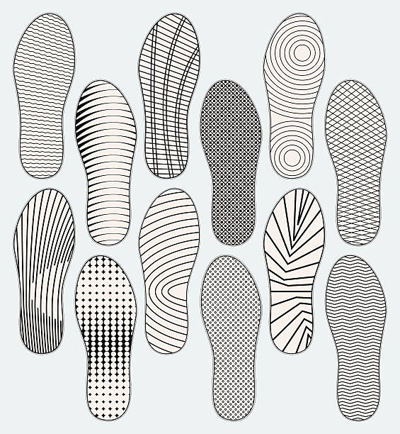 ilustraciones, imágenes clip art, dibujos animados e iconos de stock de zapato las plantas - suela de zapato
