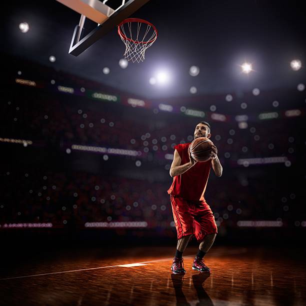 istock red Basketball player in action 473720930