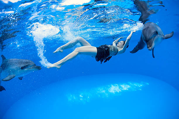 istock Girl with the dolphins 473727230