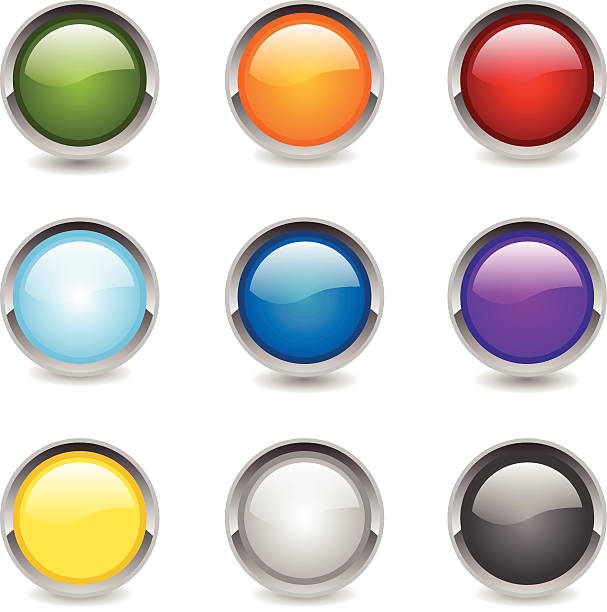 Simply colored buttons - vector vector art illustration