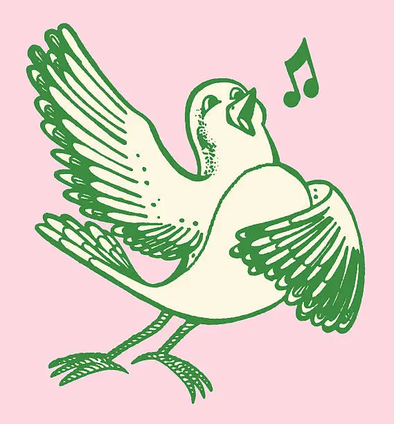 Vector illustration of Bird Singing