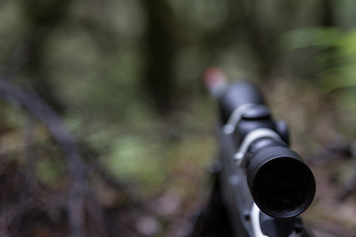 Rifle scope, Kaimanawa Ranges, New Zealand.