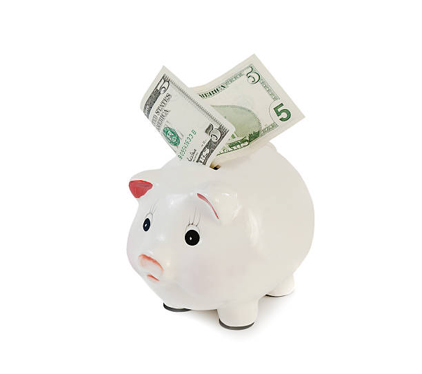 istock Piggy bank isolated on white background 473741952