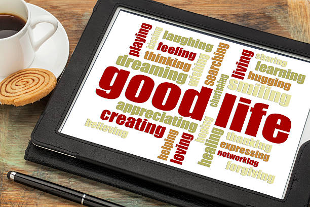 istock good life - positive word cloud 473742502