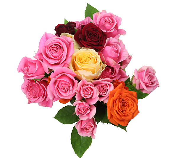istock Bouquet of roses with leaves 473745782