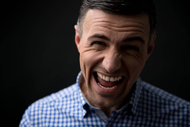 istock Portrait of a man screaming 473749922