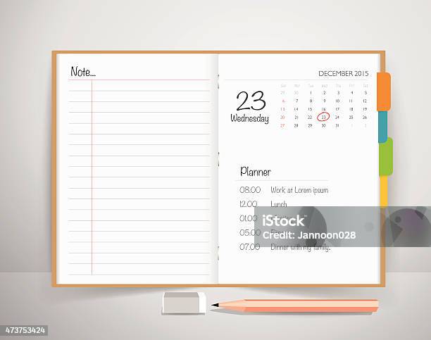 Note Book Element Note Book With Pencil Business Working Elements For Web Design Stock ...