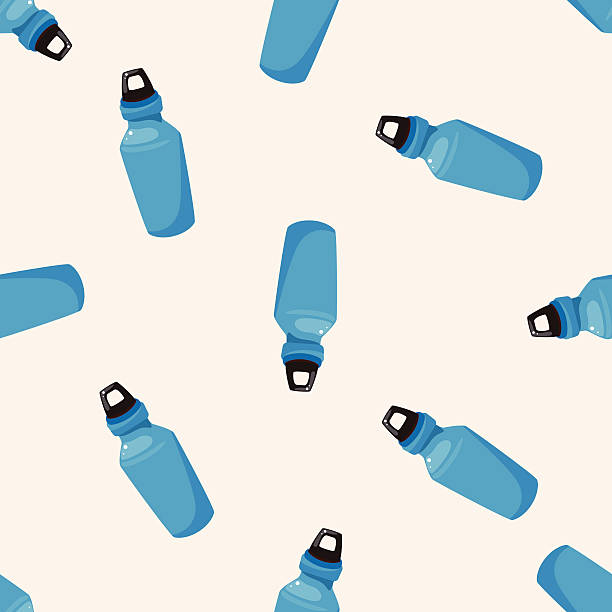 istock Travel equipment water bottle , cartoon seamless pattern background 473754106